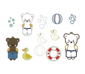 Stickdatei - zARTbesaitet - Schwimmbär